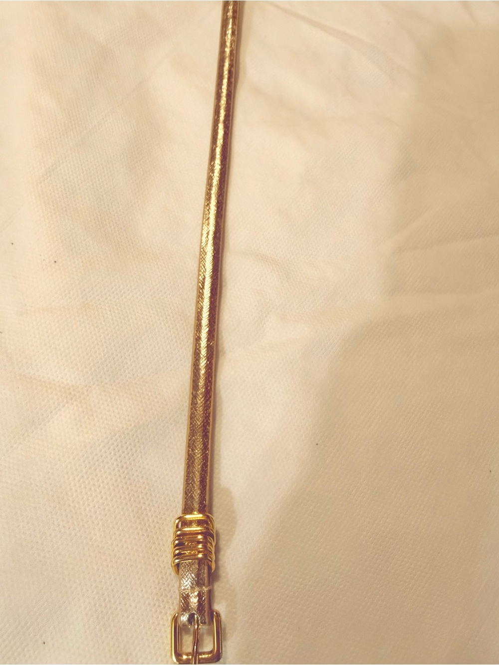 Slim Metallic Gold Belt